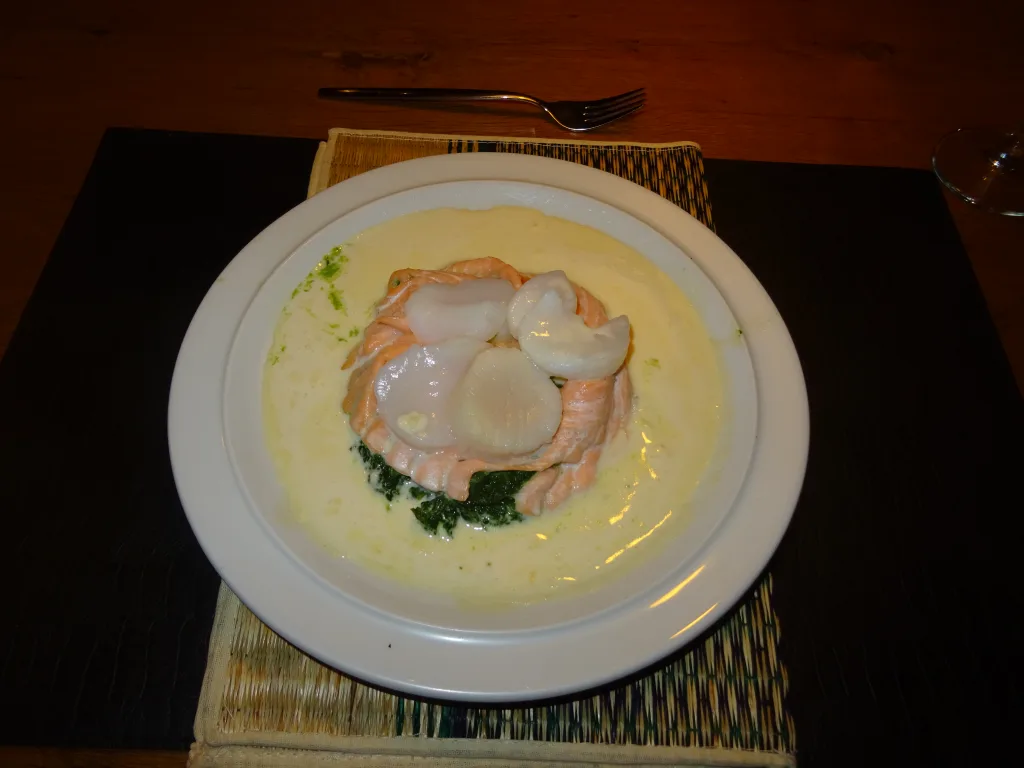 Coquille met gerookte zalm